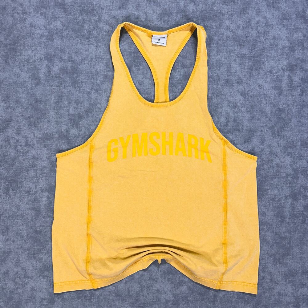 Gymshark Power Washed Stringer yellow workout gym bodybuilding stringer mens M